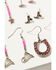 Shyanne Women's Disco Cowgirl Rhinestone Bead Earrings Set - 6-Piece, Pink, hi-res