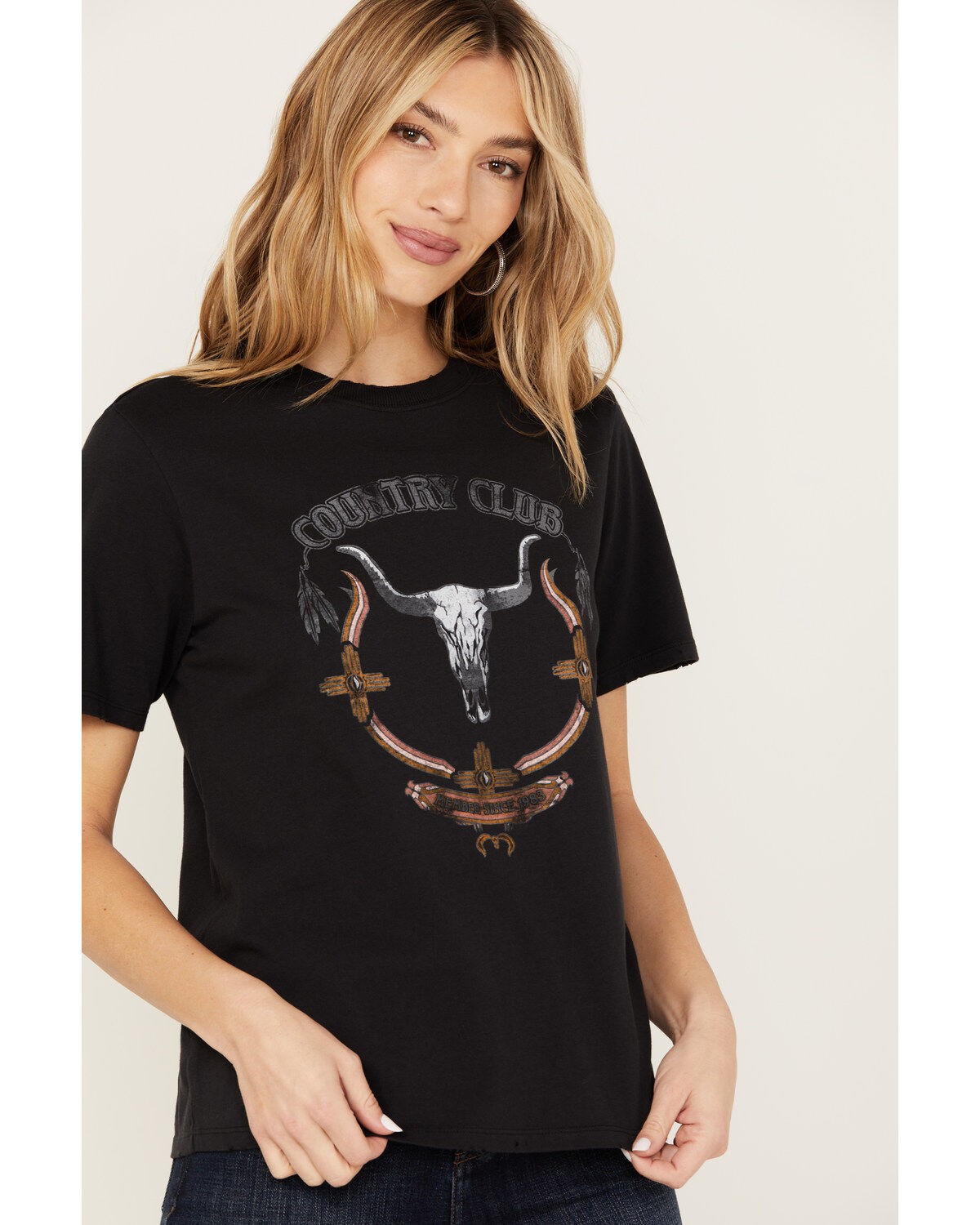 Image #2 - Idyllwind Women's Country Club Graphic Short Sleeve Trustee Tee, Black, hi-res