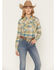 Image #1 - Shyanne Women's Plaid Print Long Sleeve Button-Down Flannel Shirt, Cream, hi-res