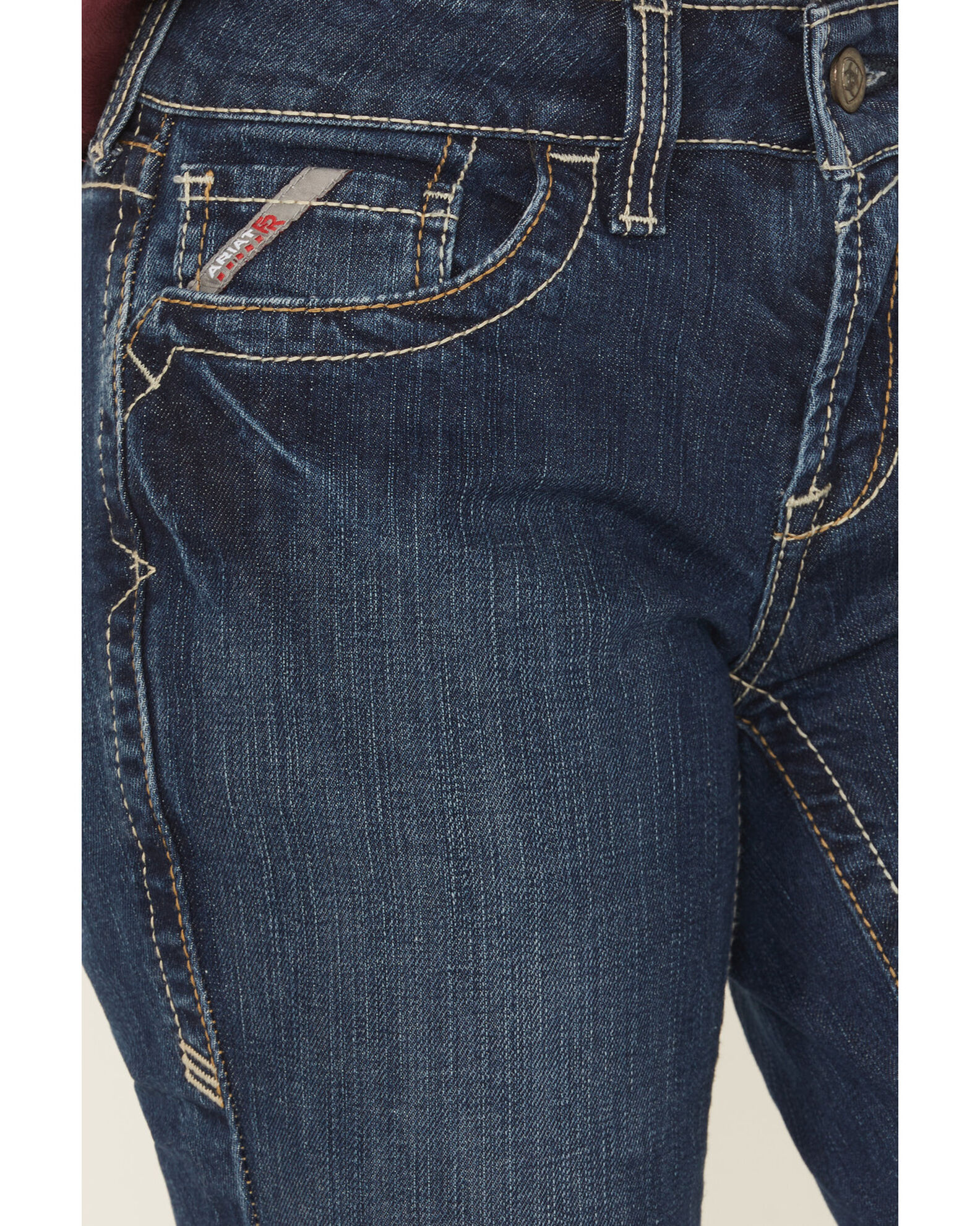 Image #3 - Ariat Women's Mid Rise Flame Resistant Boot Cut Jeans, Denim, hi-res