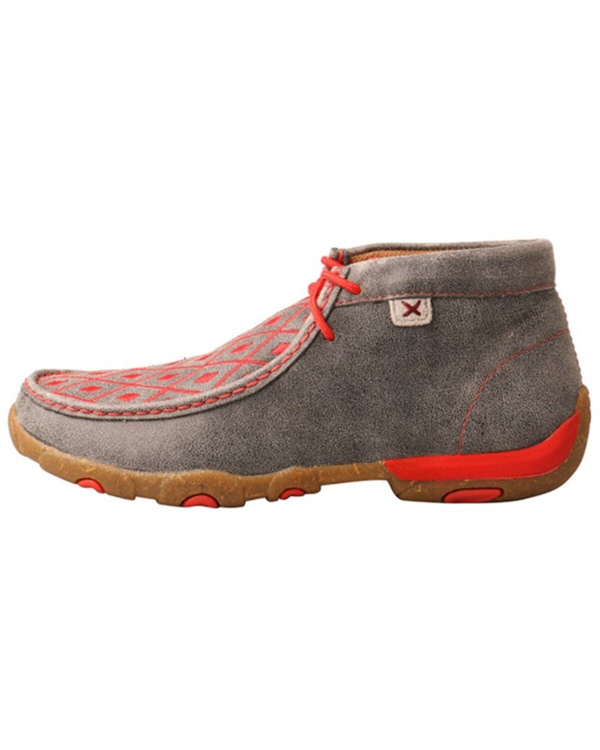 Image #3 - Twisted X Women's Diamond Embroidered Chukka Driving Mocs, Grey, hi-res