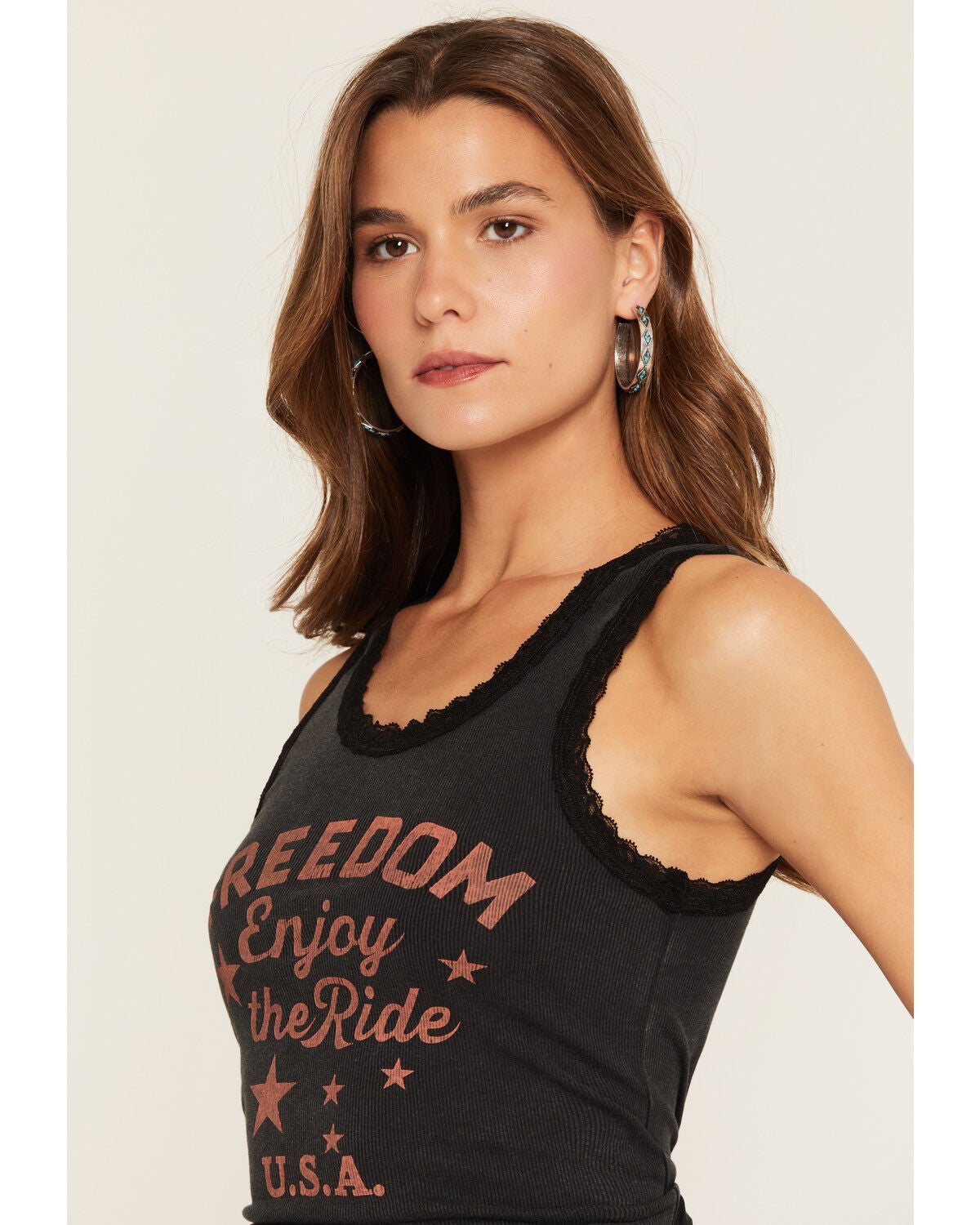 Image #2 - Blue Life Women's Freedom Tank, Black, hi-res