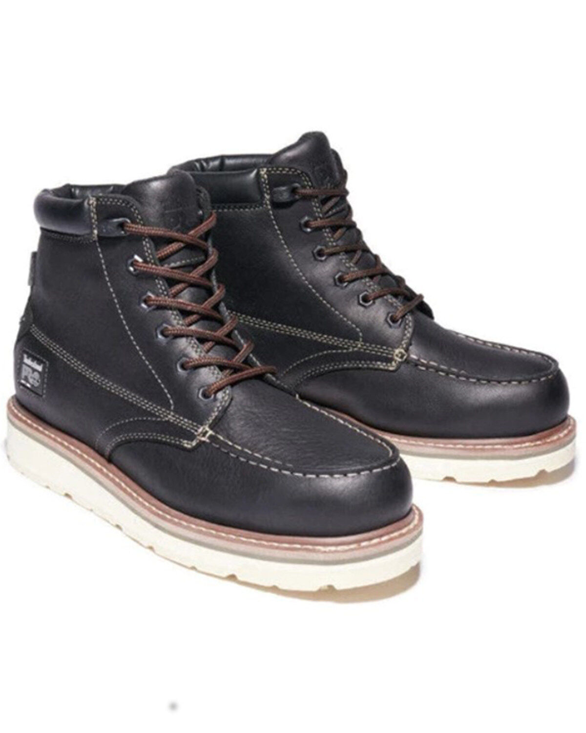 Timberland PRO Men's 6" Gridworks Waterproof Work Boots - Moc Toe, Black, hi-res