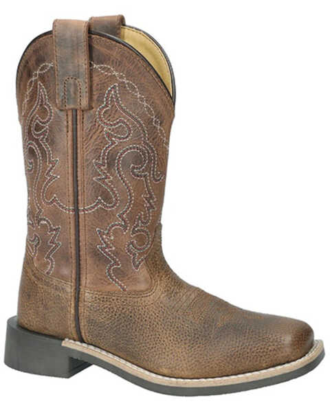 Smoky Mountain Little Boys' Midland Western Boots - Broad Square Toe , Brown, hi-res