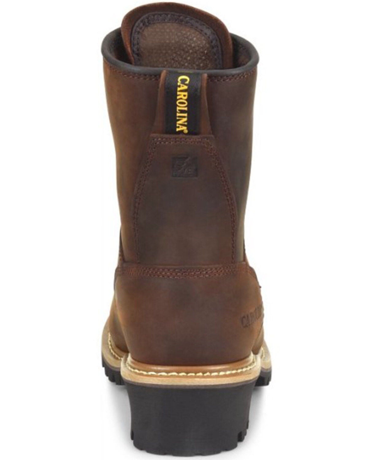Carolina Boots Men's 8" Plain Toe Logger Work Boots #821 - Electrical Hazard Rated - View #3