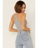 Free People Women's Cropped Racerback Tank Top, Grey, hi-res