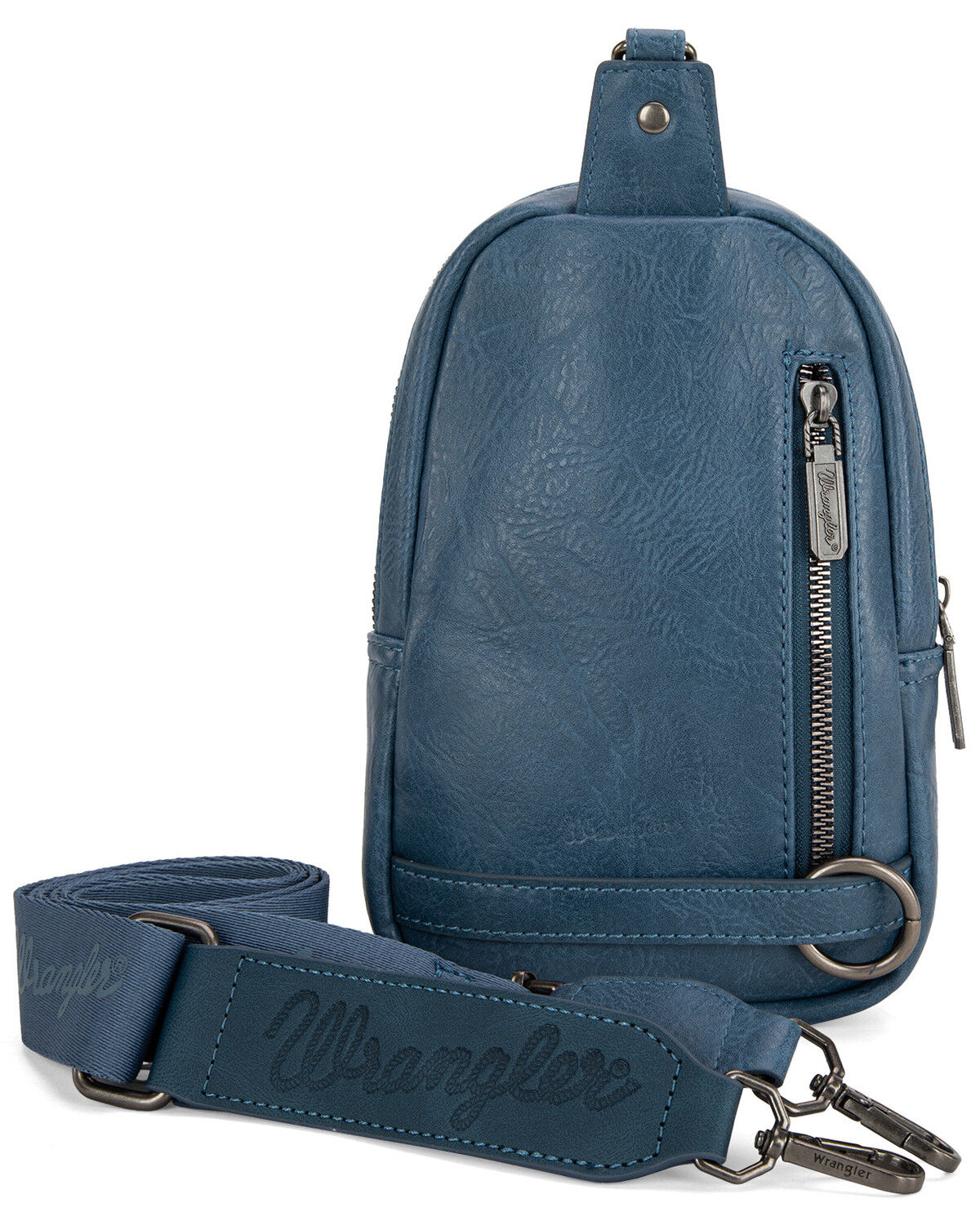 Image #2 - Wrangler Women's Daenery's Winter Southwestern Knitted Sling Bag, Blue, hi-res