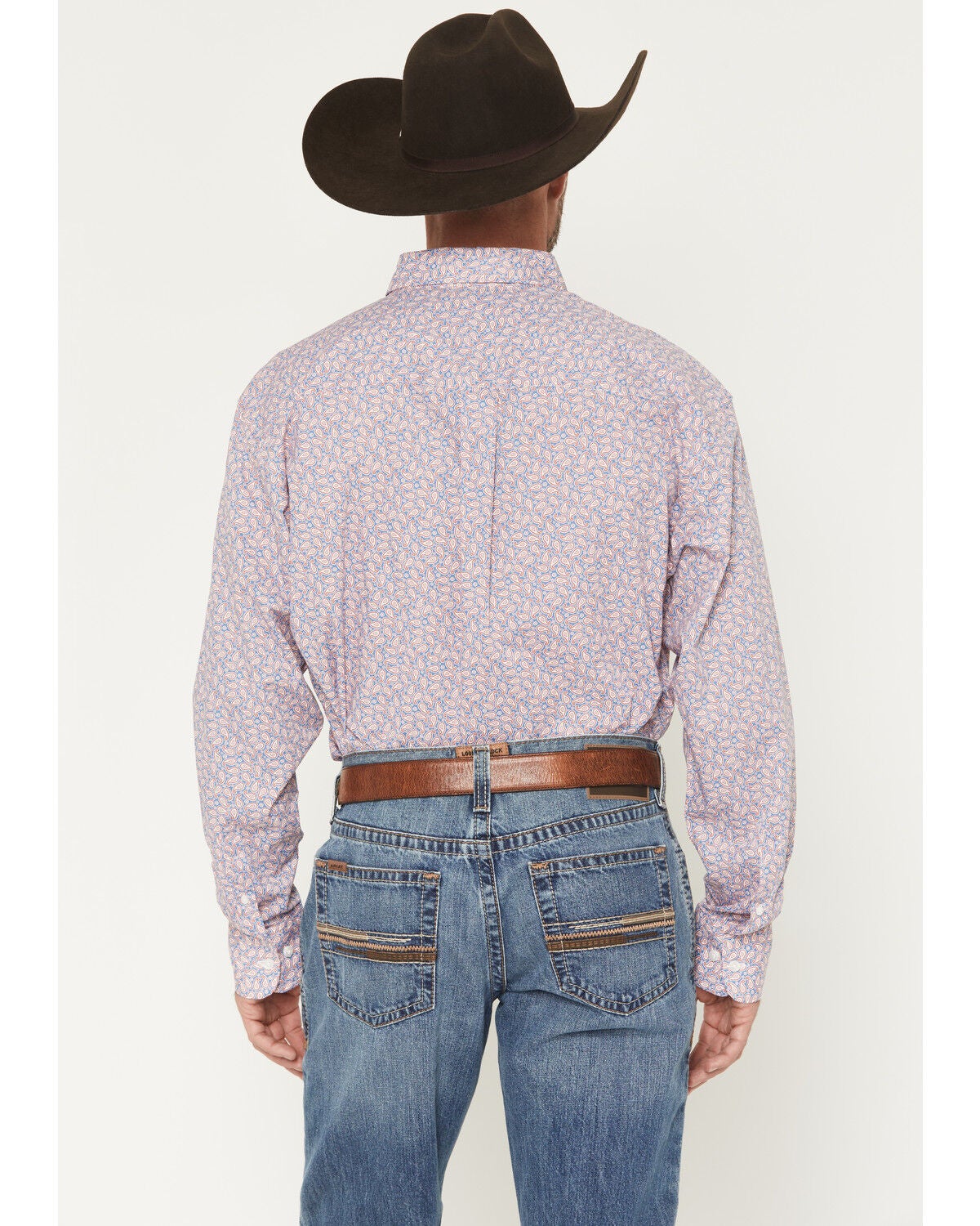 Image #4 - Wrangler Men's Paisley Print Long Sleeve Button-Down Stretch Western Shirt - Big, Red, hi-res