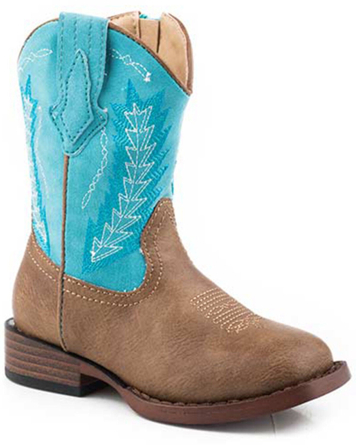 Roper Toddler Boys' Billy Western Boots - Broad Square Toe, Blue, hi-res