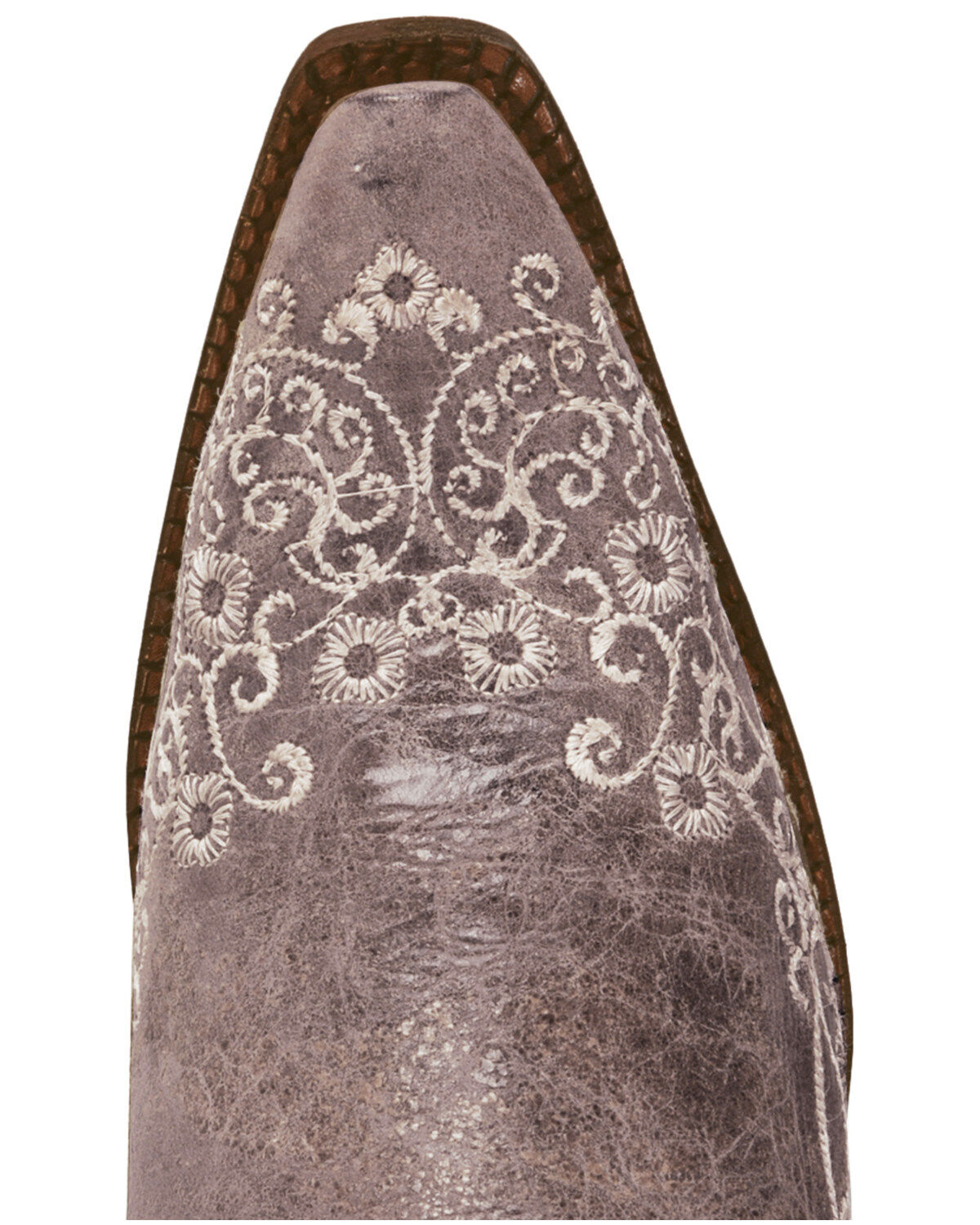 Image #6 - Corral Women's Crater with Bone Embroidery Western Boots - Snip Toe, Brown, hi-res