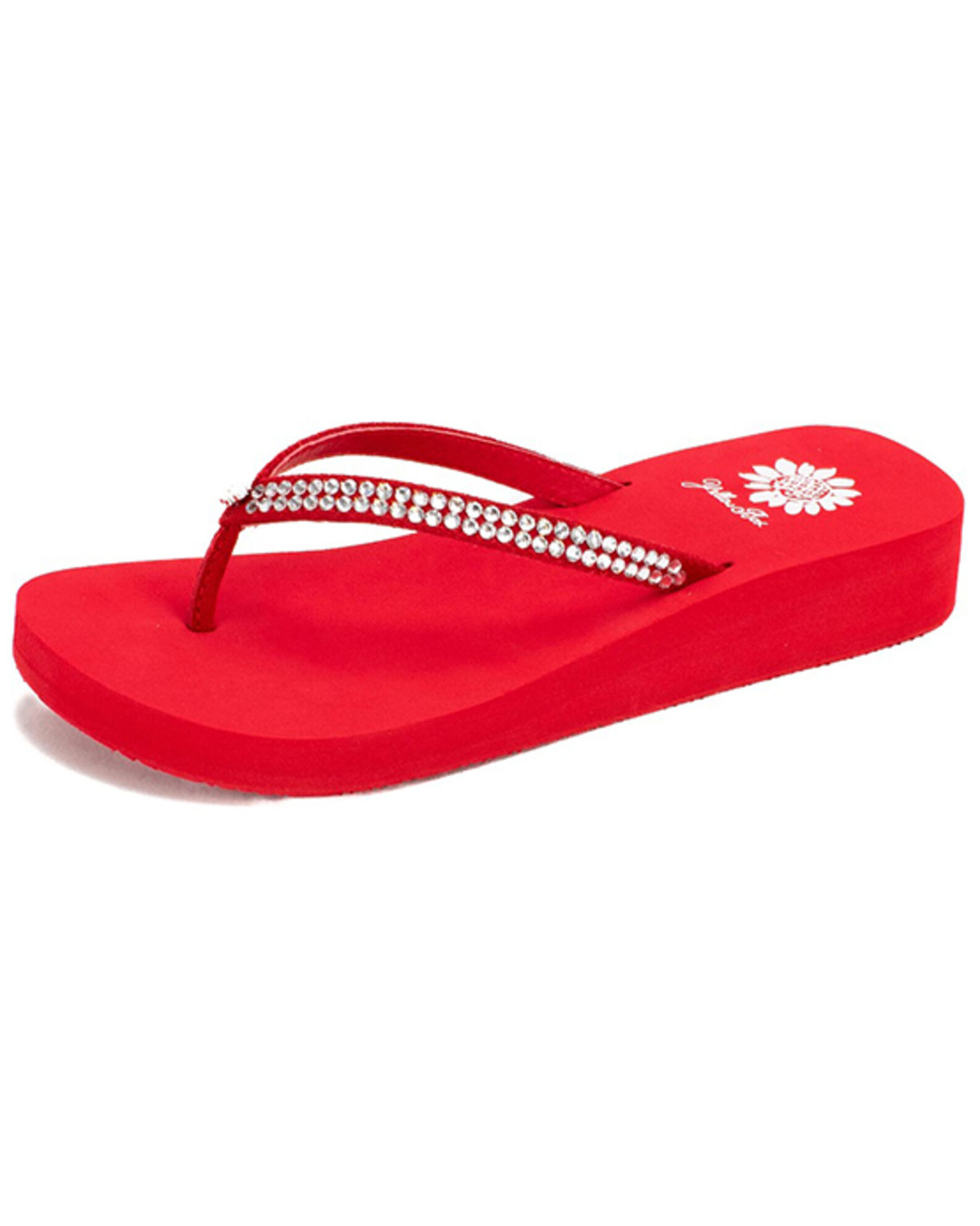 Yellow box rhinestone sandals cheap