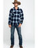  Pendleton Men's Navy Board Oxford Plaid Long Sleeve Western Shirt , Navy, hi-res