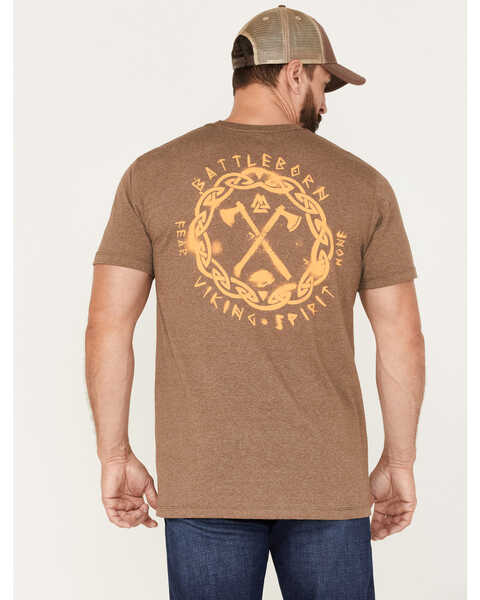 Howitzer Men's Battle Born Viking Spirit Graphic T-Shirt, Brown, hi-res