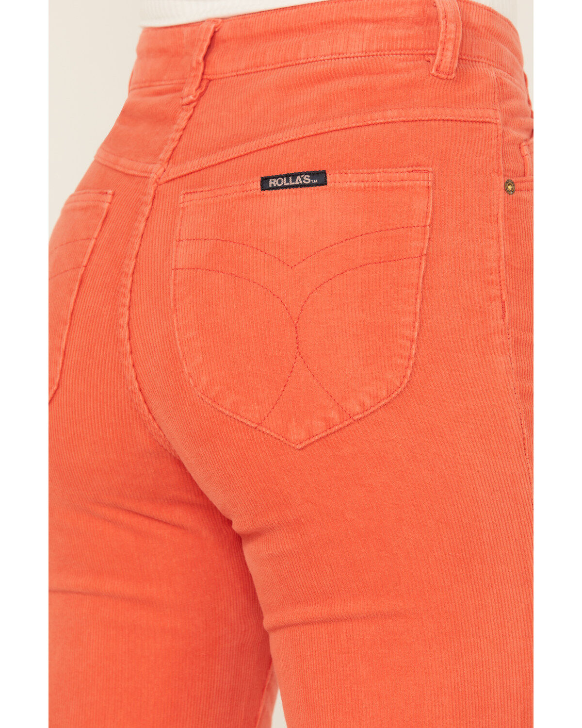 Image #4 - Rolla's Women's East Coast Corduroy Stretch Flare Jeans, Red, hi-res