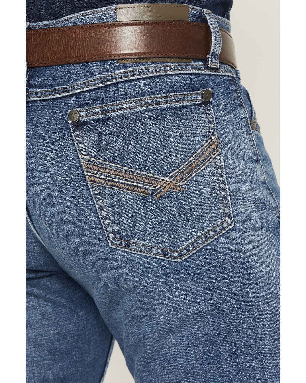 Image #4 - Wrangler 20X 42MWX Colorado Medium Wash Vintage Bootcut Stretch Denim Jeans, Medium Wash, hi-res
