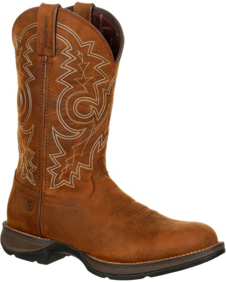 Durango Rebel Men's Brown Waterproof Western Boots - Round Toe , Brown, hi-res