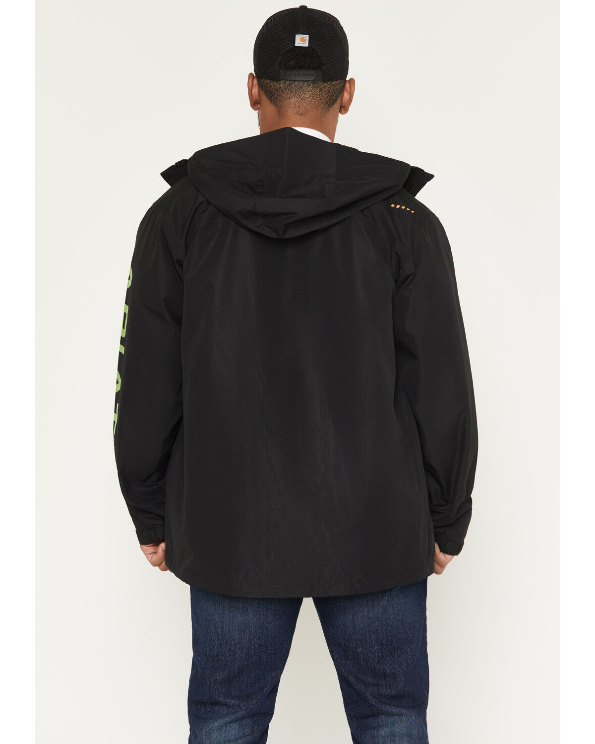 Image #4 - Ariat Men's Rebar Stormshell Logo Waterproof Jacket, Black, hi-res