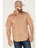 Brixton Men's Mojave Charter Solid Utility Button Down Western Shirt , Tan, hi-res
