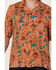 Image #3 - Wrangler Men's Conversation Print Short Sleeve Snap Western Shirt, Orange, hi-res