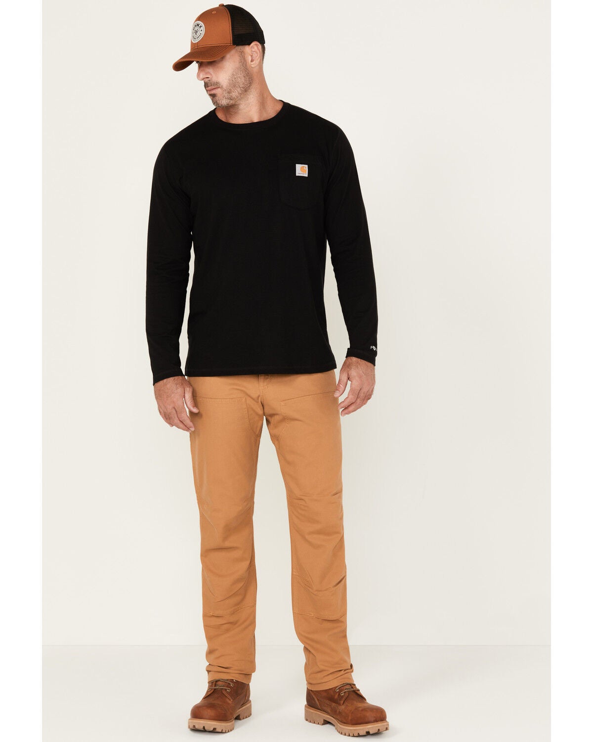 Carhartt Men's Rugged Flex&reg; Rigby Double-Front Straight Utility Work Pants, Brown, hi-res