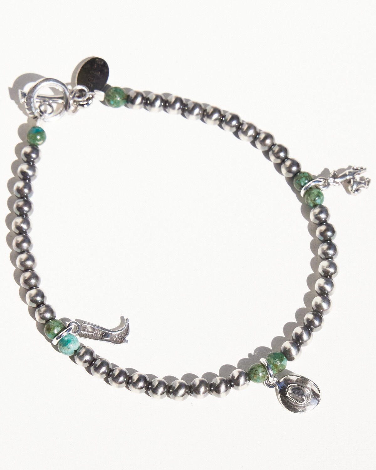 Image #3 - Paige Wallace Women's Navajo Pearls Tiny Charm Bracelet, Silver, hi-res