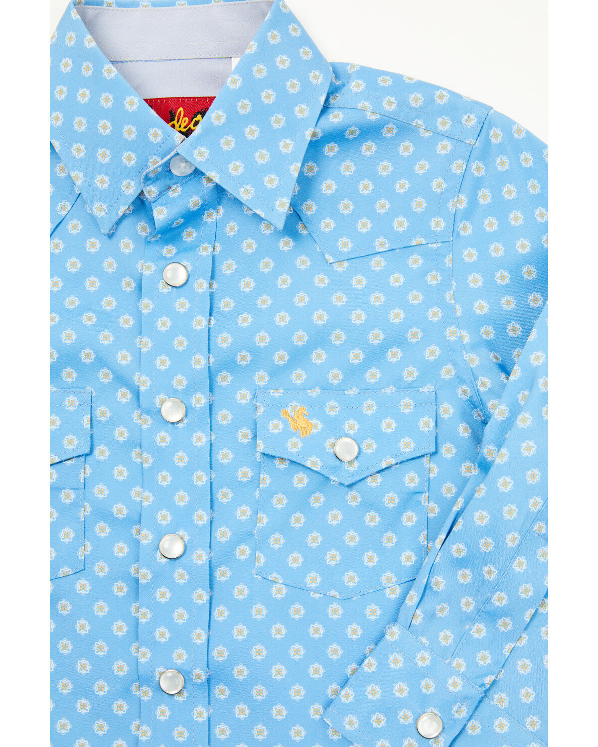 Product Name:  Rodeo Clothing Boys' Geo Print Short Sleeve Pearl Snap Stretch Western Shirt