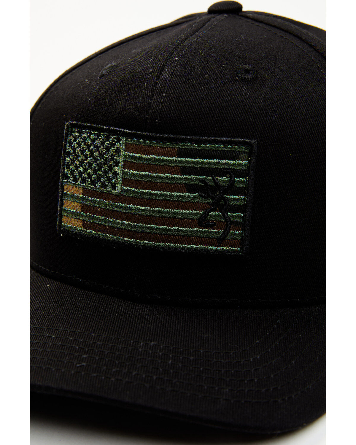 Image #2 - Browning Men's Woodland Flag Ball Cap, Black, hi-res