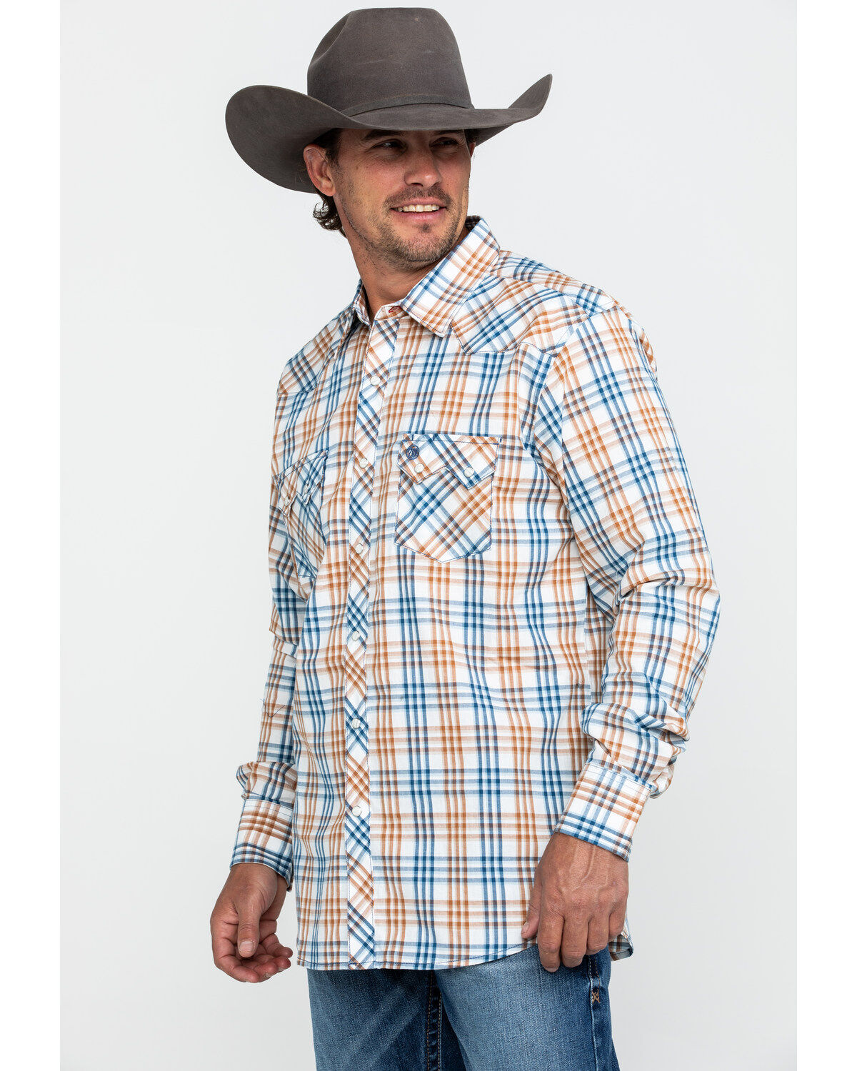 Image #3 - Wrangler Retro Men's Multi Med Plaid Long Sleeve Western Shirt , , hi-res