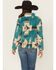 Image #4 - Ariat Women's Southwestern Print Berber Pullover, Teal, hi-res