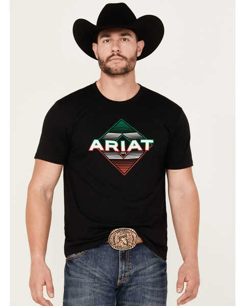 Ariat Men's Durango Diamond Logo Short Sleeve Graphic T-Shirt, Black, hi-res