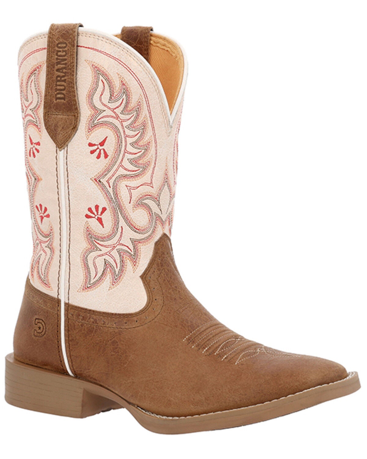 Durango Women's Westward Performance Western Boots - Broad Square Toe, Peach, hi-res