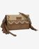 Image #1 - Wrangler Women's Southwestern Print Fringe Crossbody Wristlet, Tan, hi-res