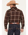 Image #4 - Ely Walker Men's Plaid Print Long Sleeve Pearl Snap Western Shirt - Tall, Black, hi-res