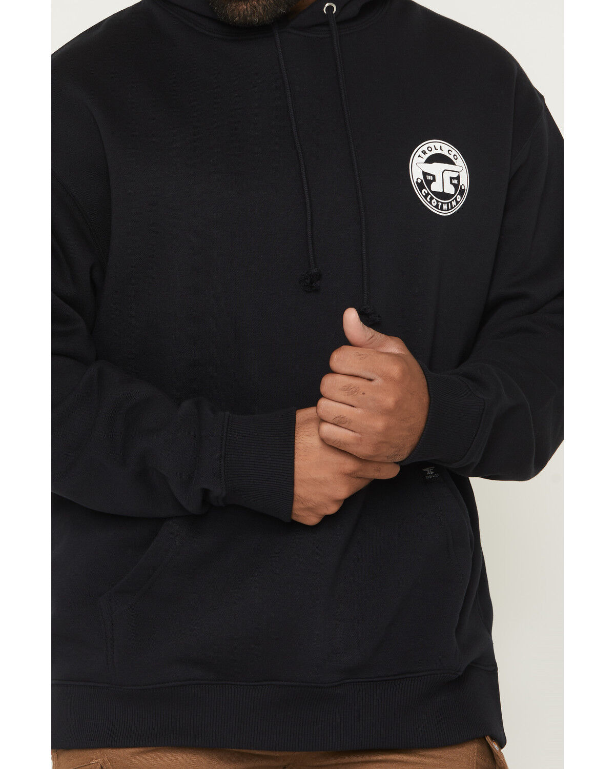 Image #3 - Troll Co Men's Skilled Labor Isn't Cheap Hooded Sweatshirt, Black, hi-res