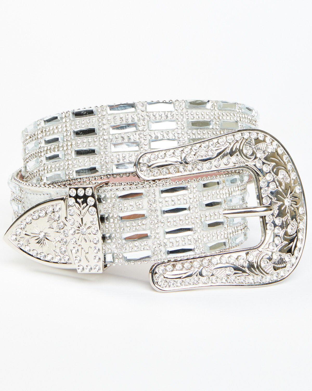 Image #1 - Wonderwest Women's Silver Glass Rhinestone Belt, , hi-res