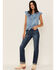 Image #2 - Tasha Polizzi Women's Chambray Ruffle Sleeveless Shirt, Blue, hi-res