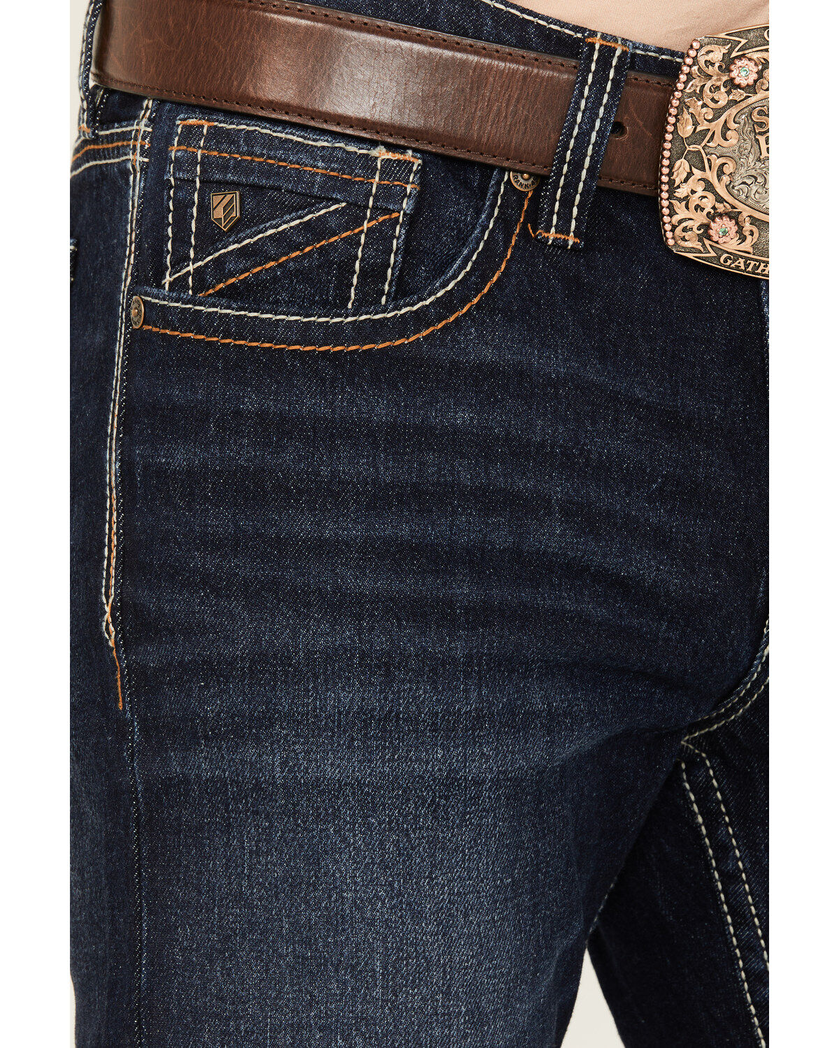 Image #2 - RANK 45® Men's Midnight Hawk Wash Ambush Slim Straight Stretch Denim Jeans, Dark Wash, hi-res