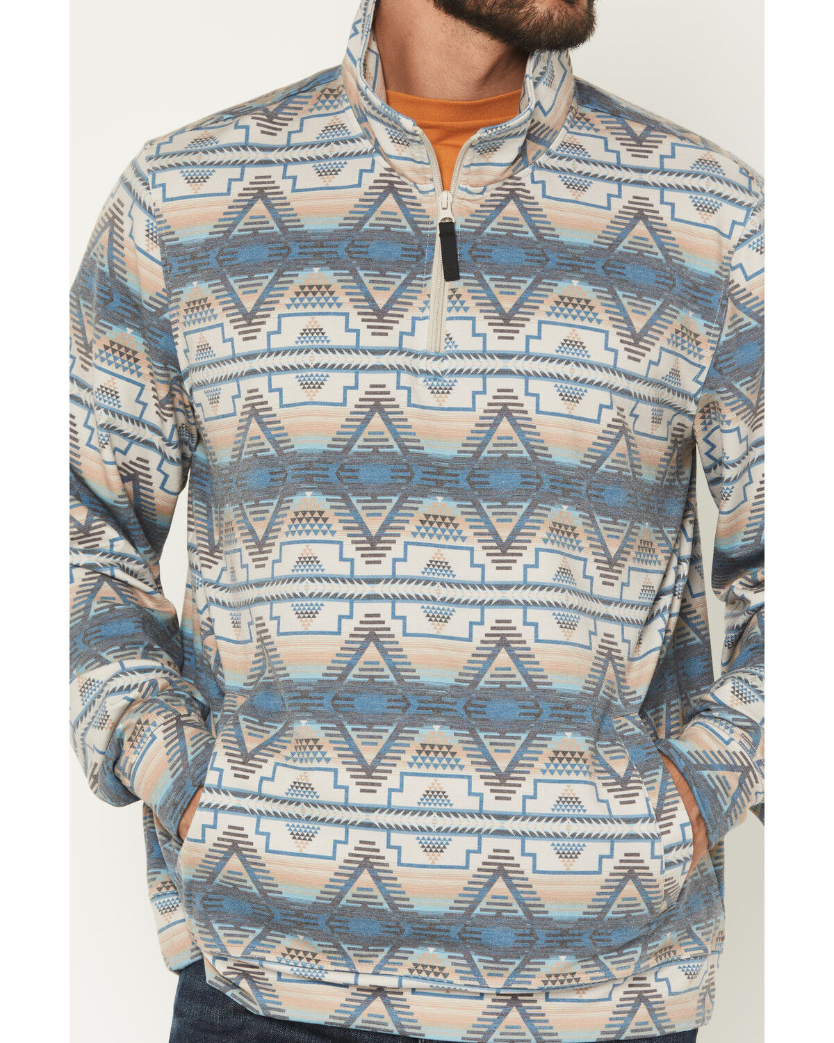 Image #3 - Rock & Roll Denim Men's Southwestern Print Pullover, Tan, hi-res