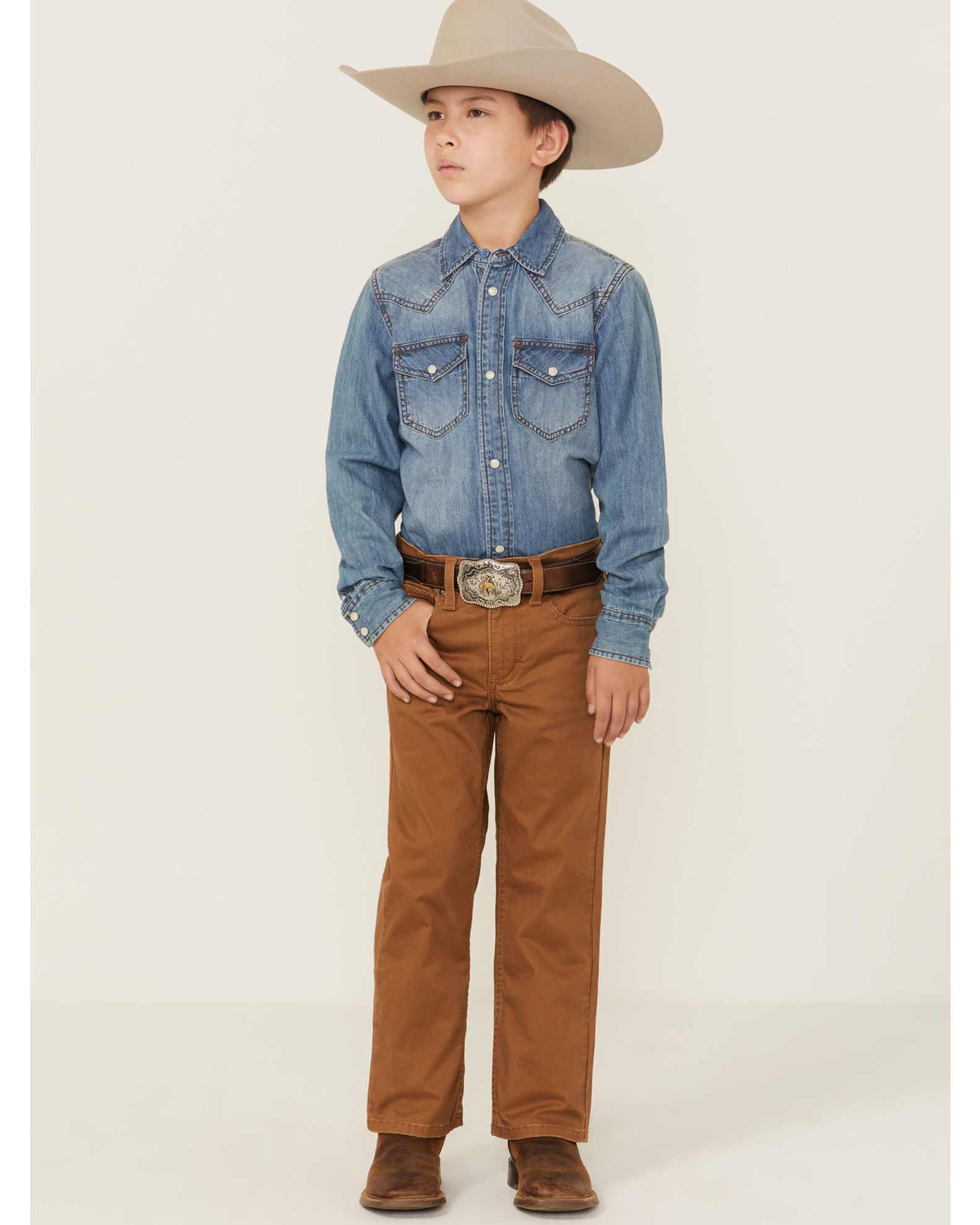 Image #1 - Cody James Boys' Benedetto Slim Bootcut Stretch Denim Jeans, Rust Copper, hi-res