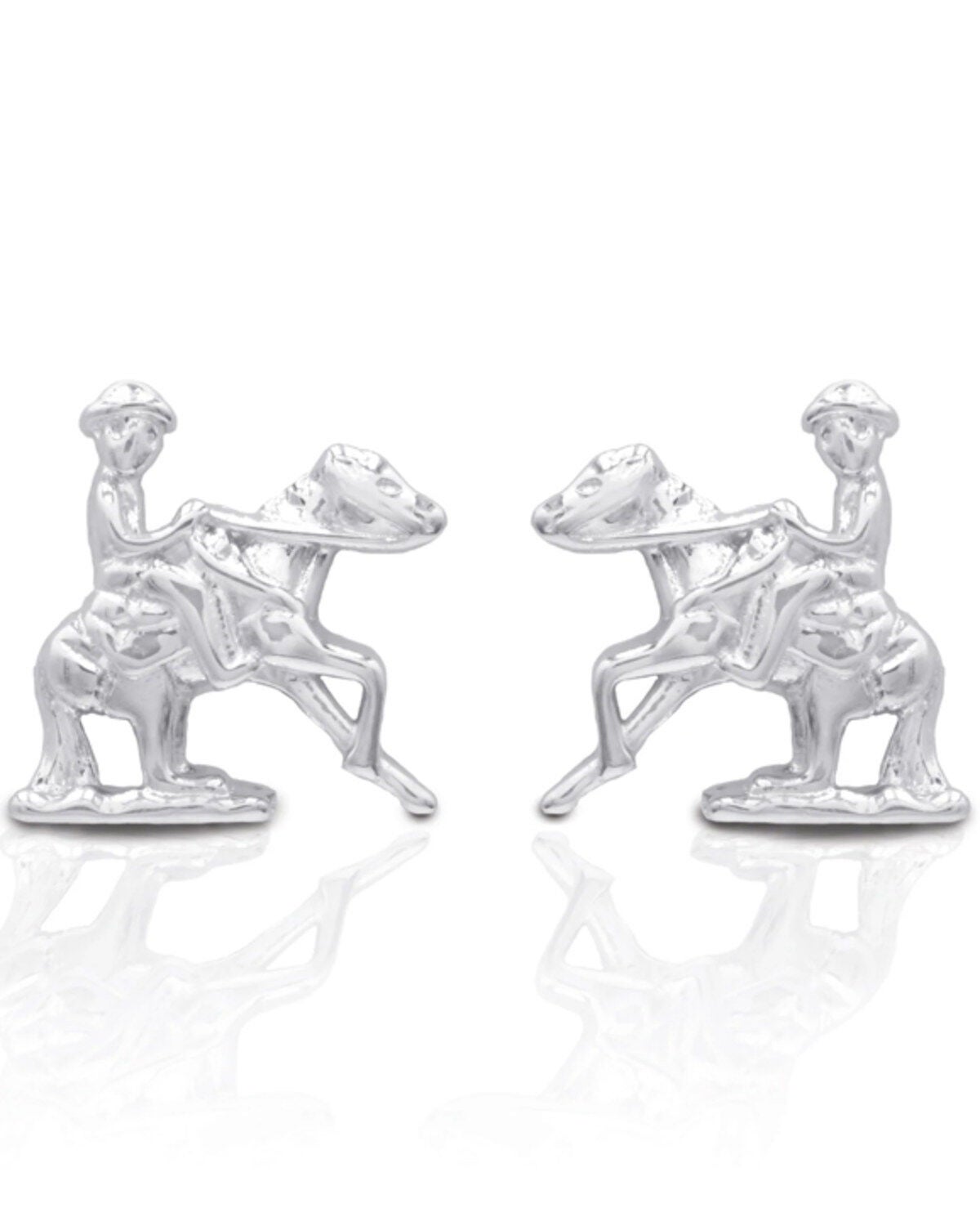 Kelly Herd Women's Silver Reining Horse Earrings, Silver, hi-res