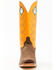 Image #4 - Justin Men's Billet Cowhide Leather Western Boots - Square Toe, Orange, hi-res