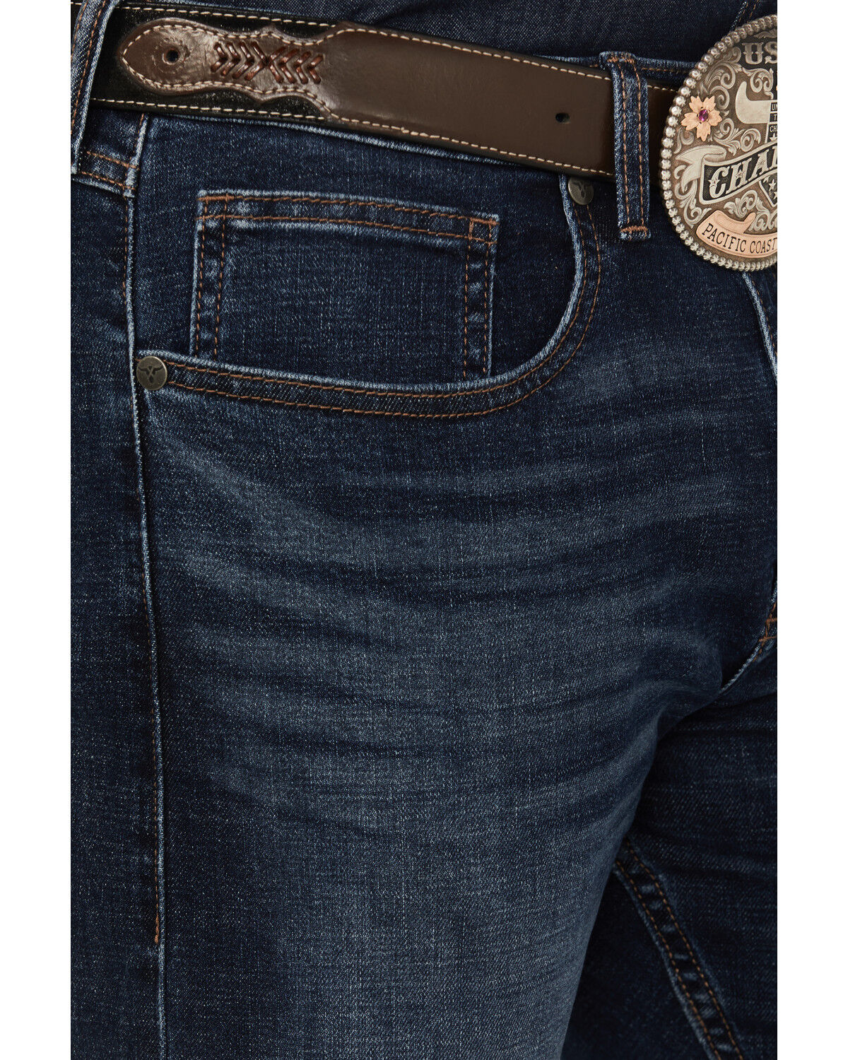 Image #2 - Wrangler 20X Men's Stirrup Dark Wash Slim Bootcut Stretch Denim Jeans, Dark Wash, hi-res
