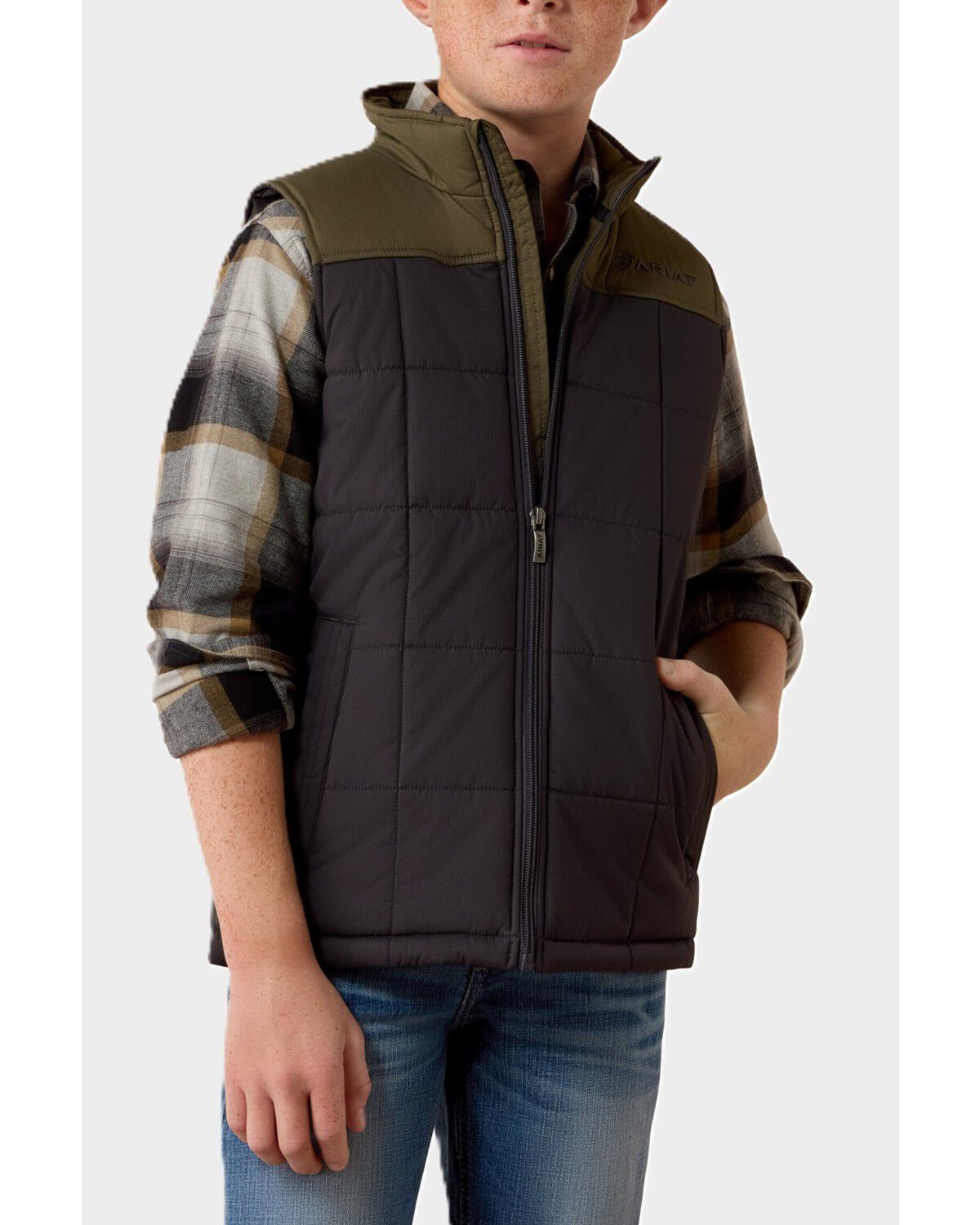 Image #1 - Ariat Boys' Crius Insulated Vest, Multi, hi-res