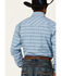 Image #4 - Rough Stock By Panhandle Men's Horizontal Dobby Stripe Long Sleeve Pearl Snap Western Shirt, Blue, hi-res