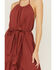 Lush Women's Brick Red Hi-Low Tank Self Tie Dress, Brick Red, hi-res