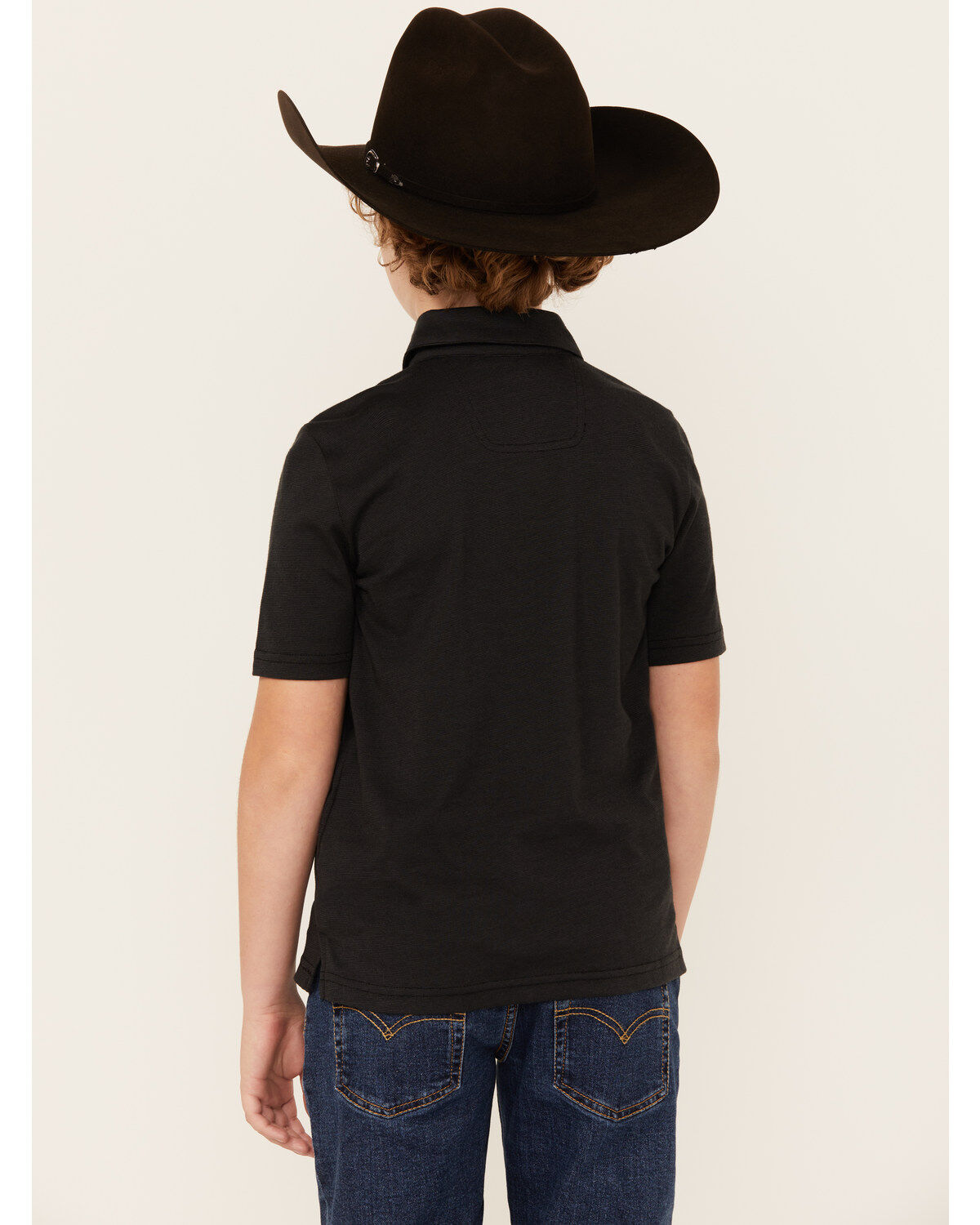 Image #4 - Rock & Roll Denim Boys' Short Sleeve Polo Shirt, Black, hi-res