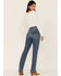 Idyllwind Women's High Rise Straight Porkchop Pockets Denim Jeans, Dark Blue, hi-res