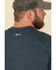 Image #5 - Carhartt Men's M-FR Midweight Signature Logo Long Sleeve Work Shirt - Tall , Dark Blue, hi-res