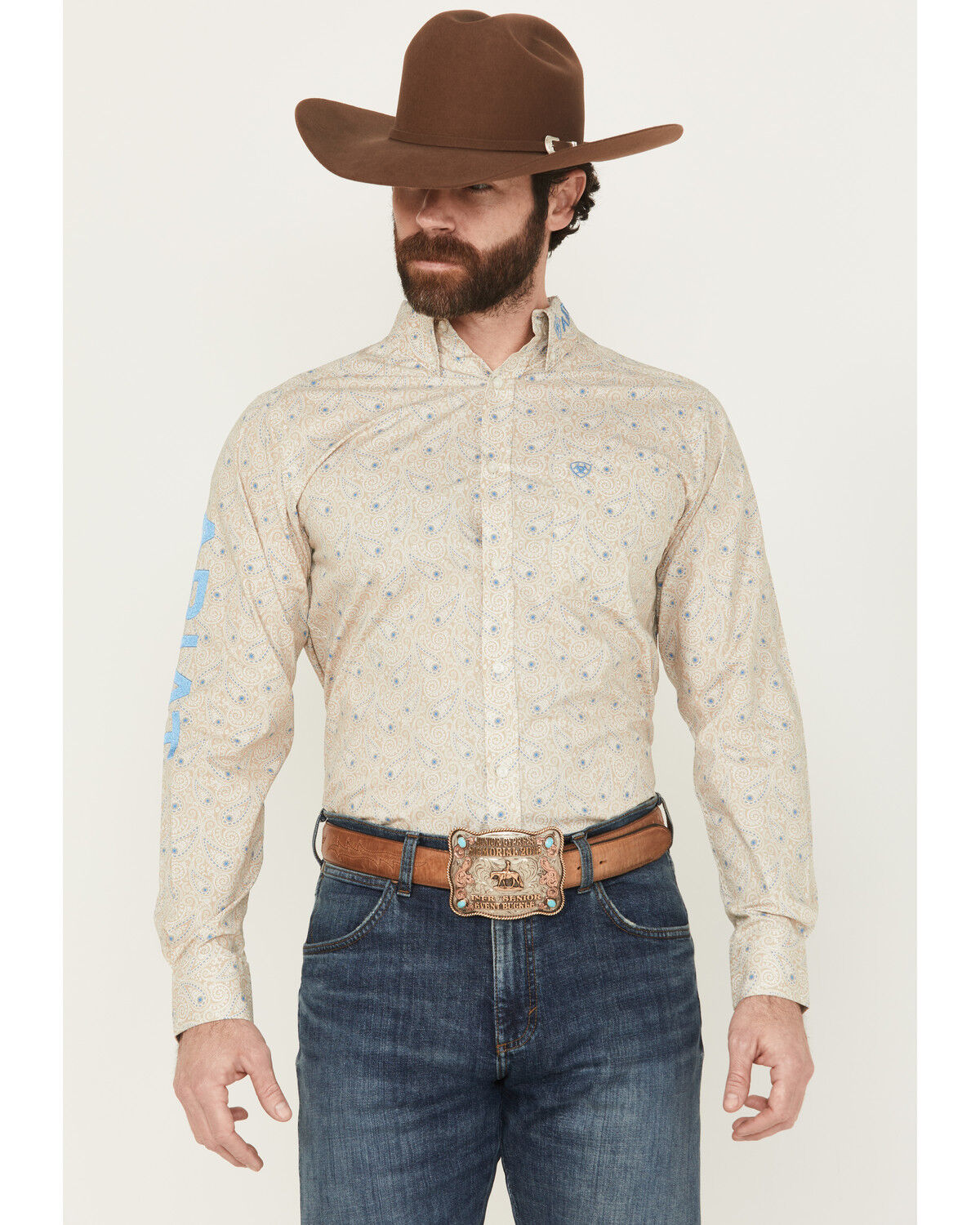 Product Name:  Ariat Men's Team Alder Paisley Print Long Sleeve Button-Down Western Shirt