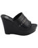 Image #3 - Milwaukee Leather Women's Rivet Detail Open Toe Wedge Sandals, Black, hi-res